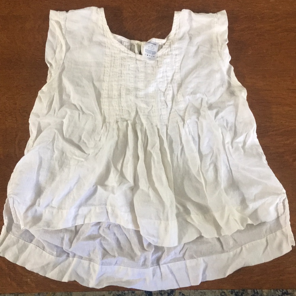 Lands End white linen blouse